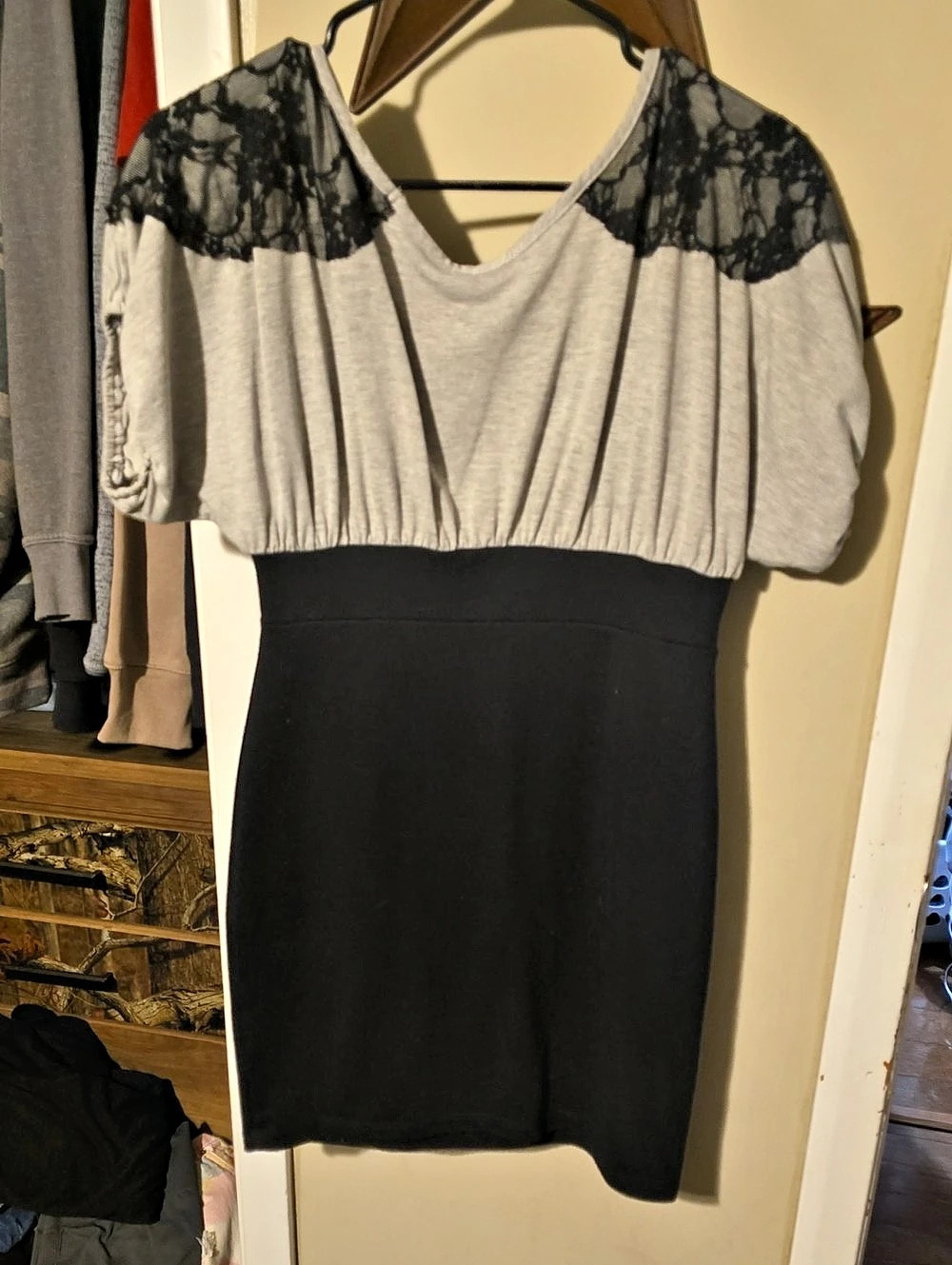 Soprano Women's Mini Dress Black & Gray Like New